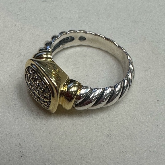David Yurman 18k Silver Noblesse Style Ring with Diamonds - Picture 3 of 7